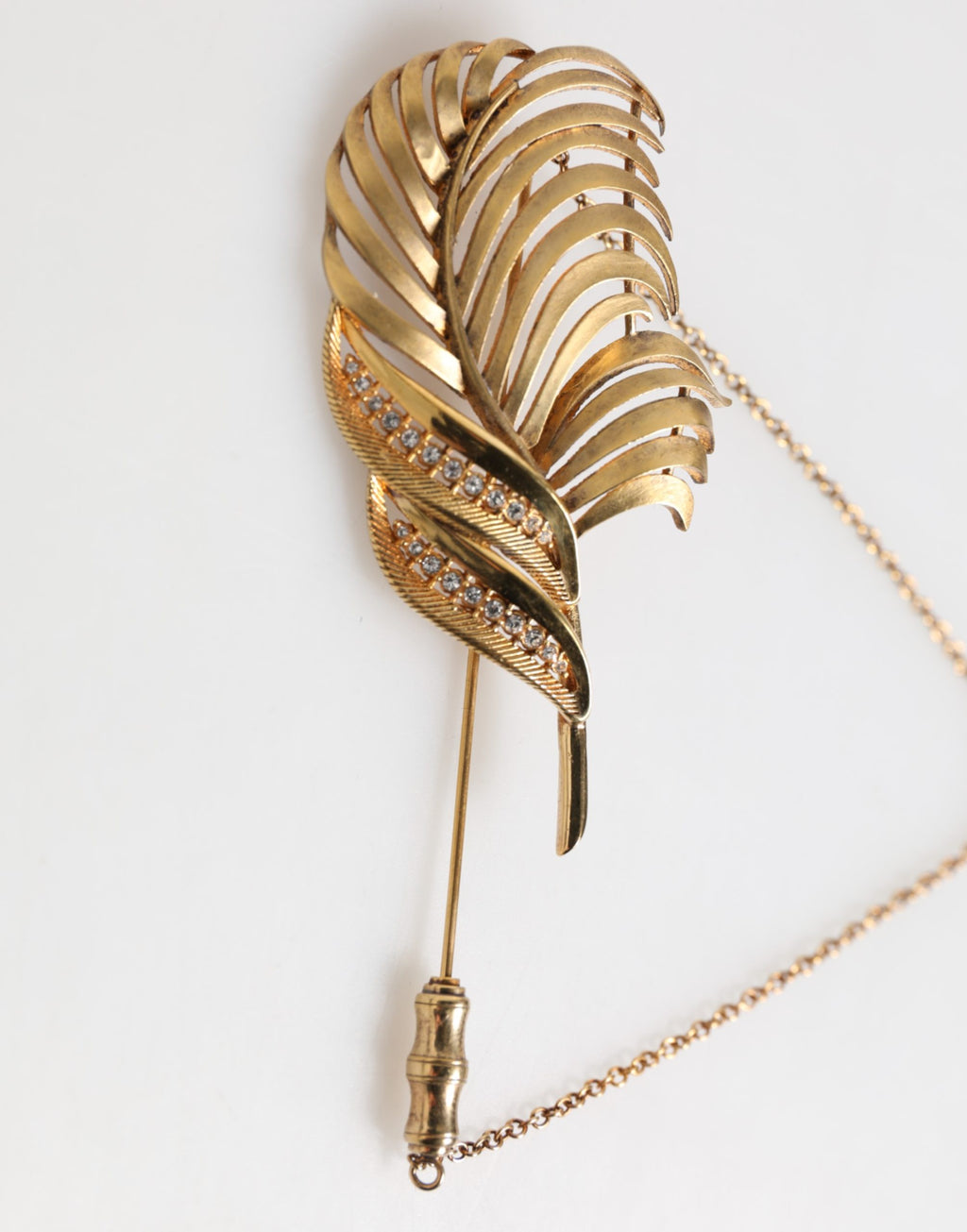 Dolce & Gabbana Anstecknadel aus Sterlingsilber 925 mit Blattverzierungen in Gold