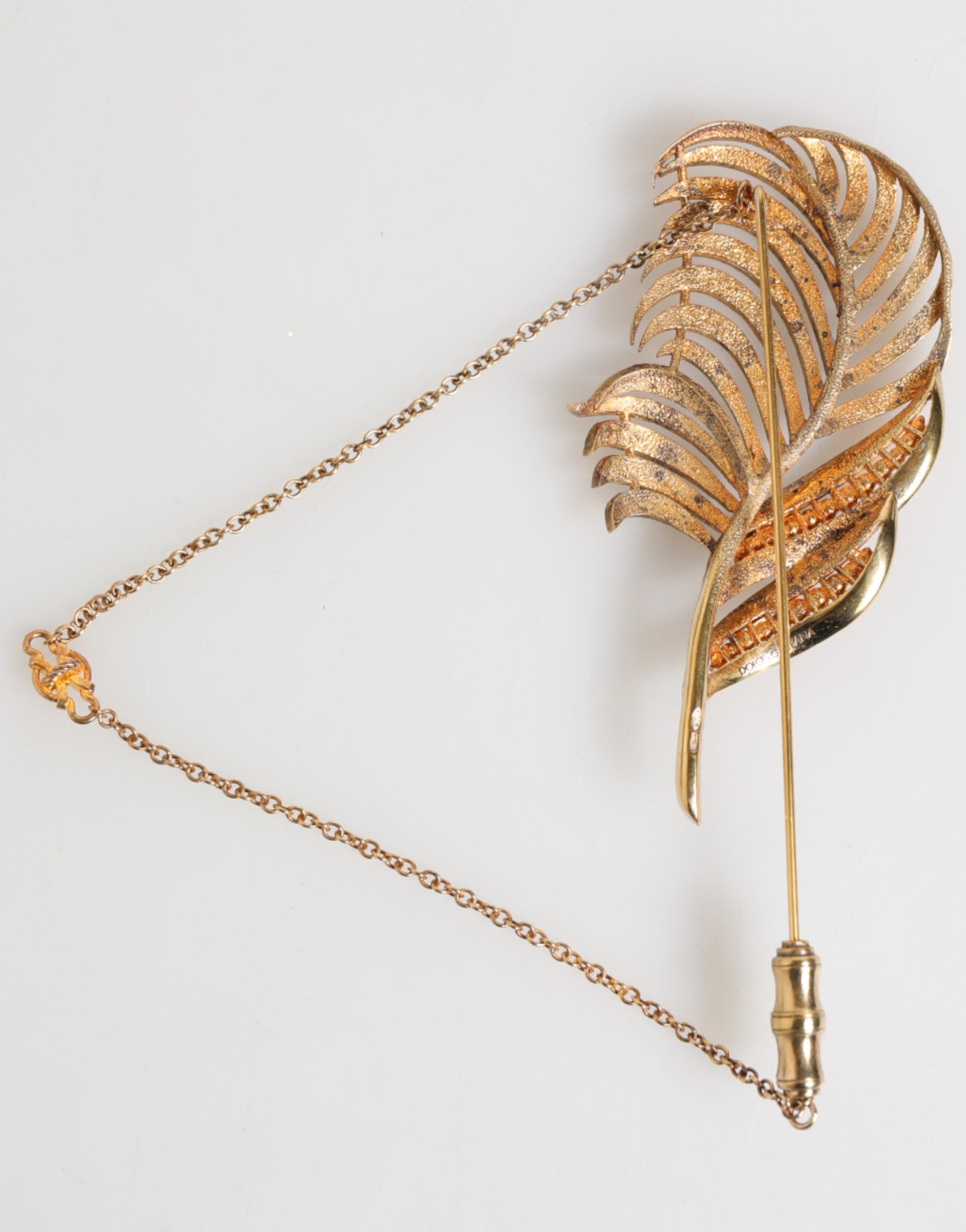 Dolce & Gabbana Anstecknadel aus Sterlingsilber 925 mit Blattverzierungen in Gold