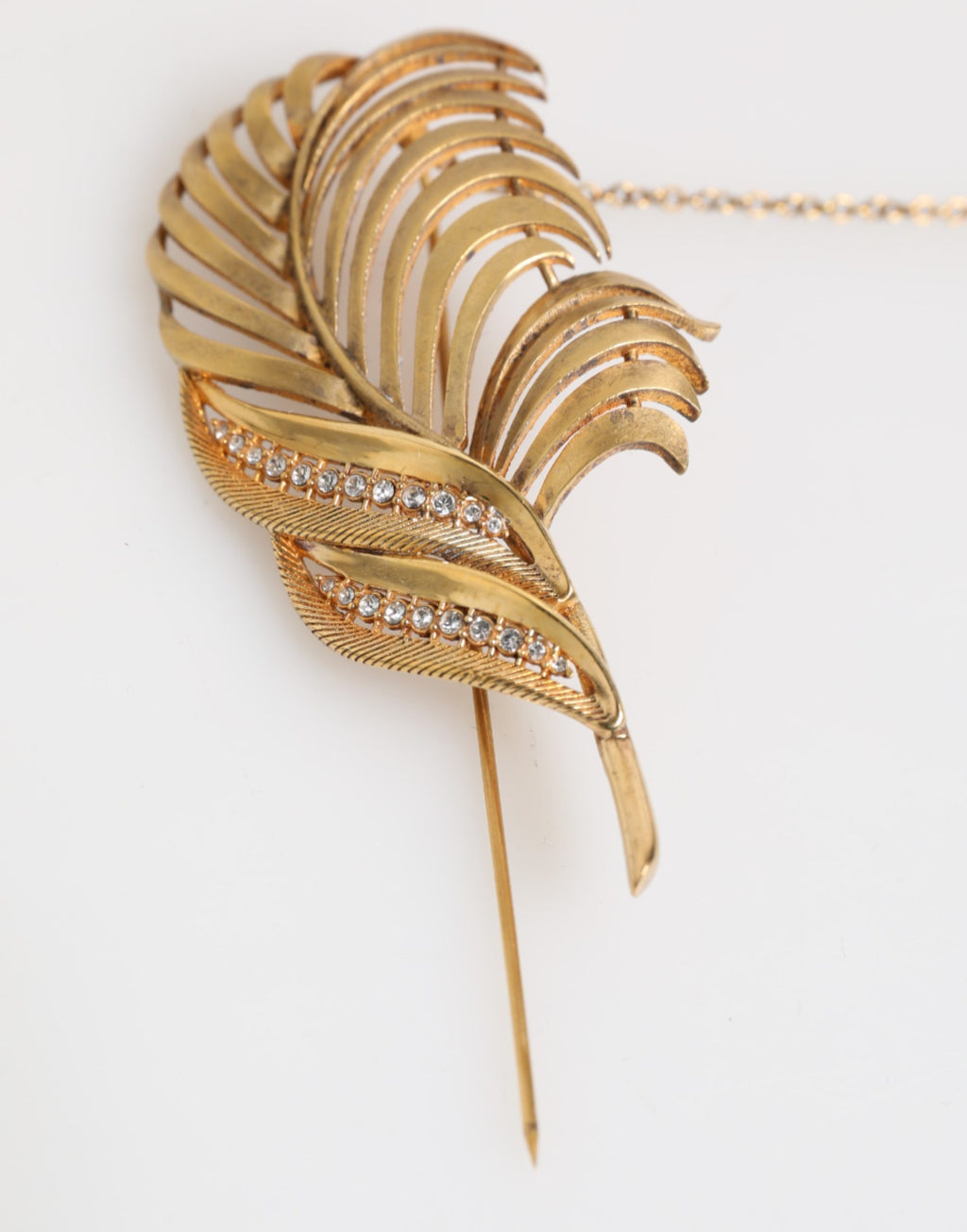 Dolce & Gabbana Anstecknadel aus Sterlingsilber 925 mit Blattverzierungen in Gold