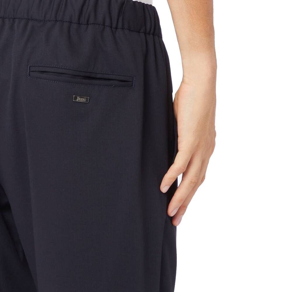 Herno Blue Trousers Made of Pure Virgin Wool