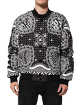 Dolce & Gabbana Bomberjacke mit schwarzem und weißem Bandana-Print für Herren