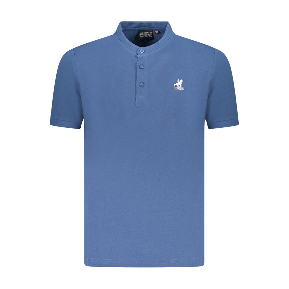 U.S. Grand Men's Blue Cotton Polo Shirt