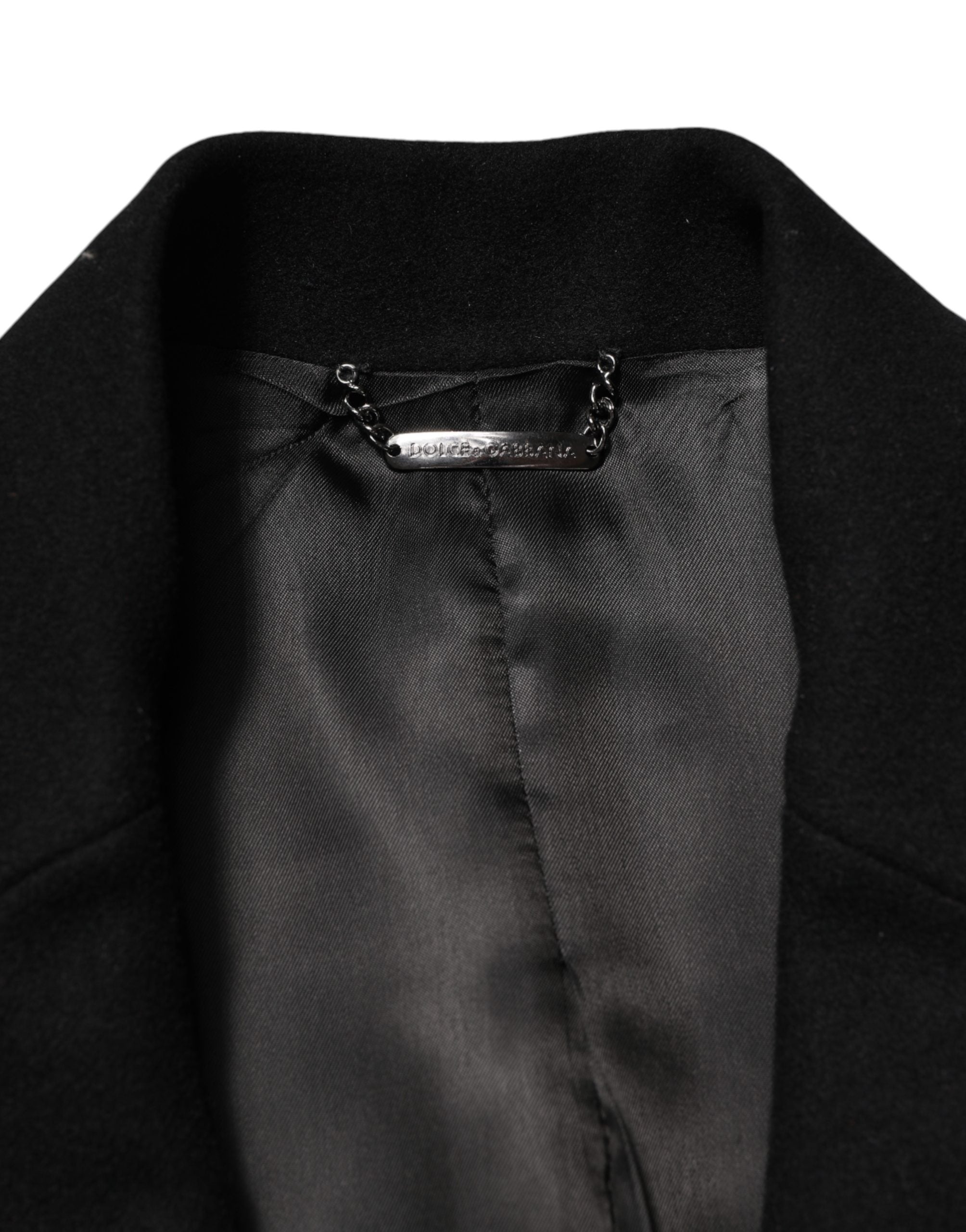 Dolce & Gabbana Schwarzer Blazer mit heraldischem Patch, einreihig