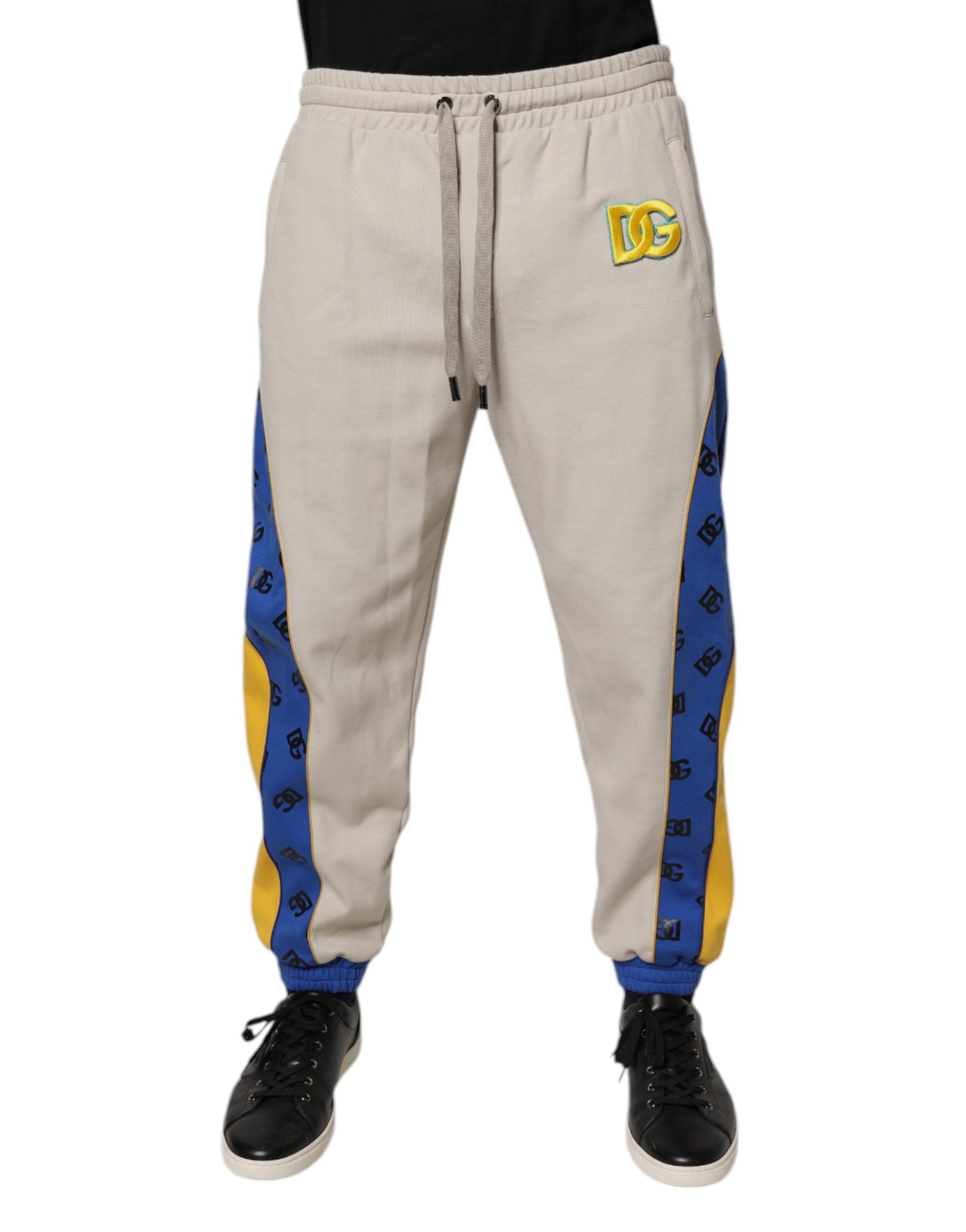 Dolce & Gabbana Multicolor Baumwolle DG Jogger Sweatpants Hosen
