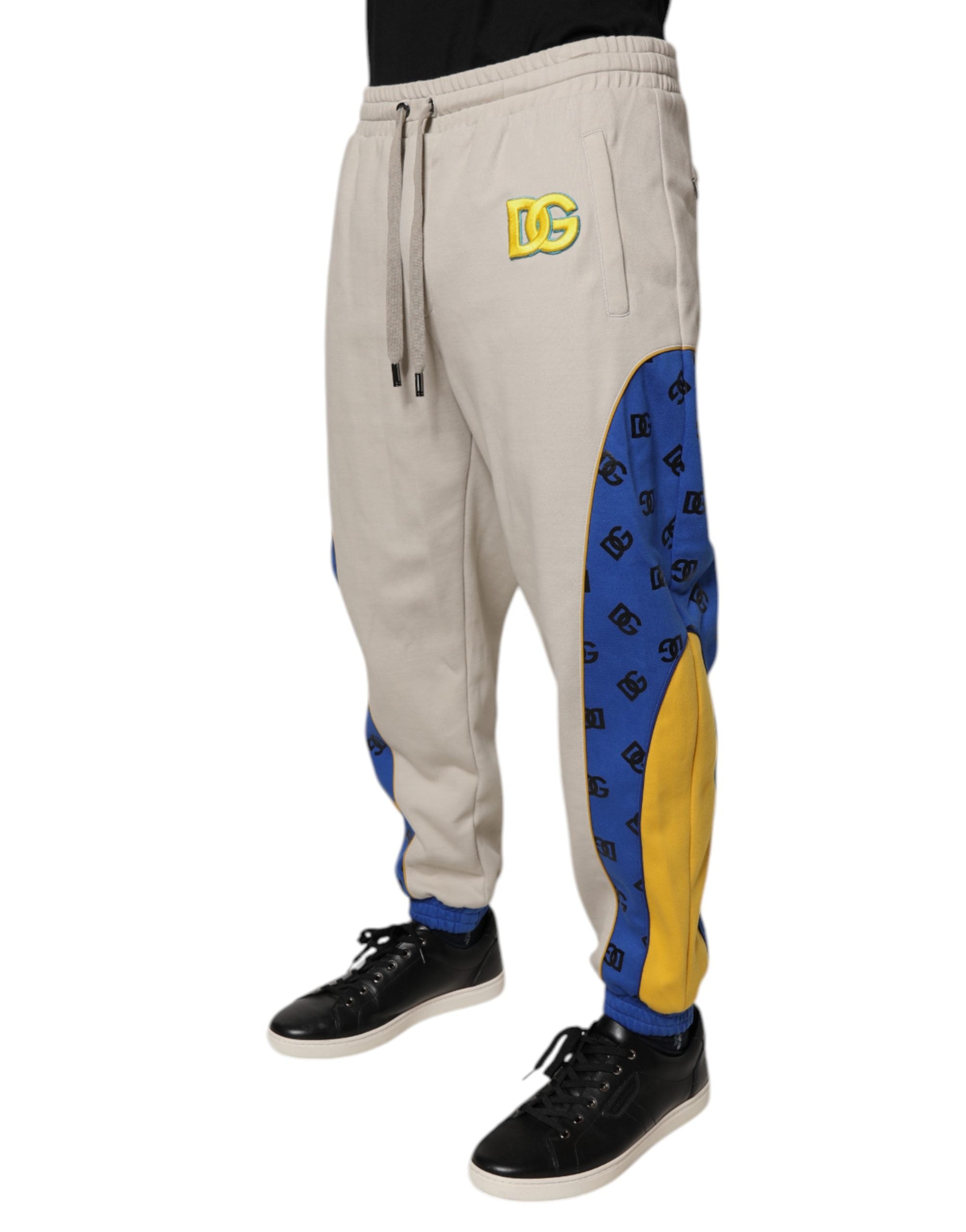 Dolce & Gabbana Multicolor Baumwolle DG Jogger Sweatpants Hosen