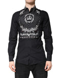 Dolce & Gabbana Schwarz Weißes Bandana GOLD Formelles Hemd