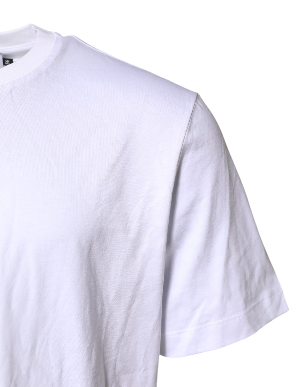Dolce & Gabbana Weißes Baumwoll-T-Shirt für Herren mit DG-Logo-Stickerei