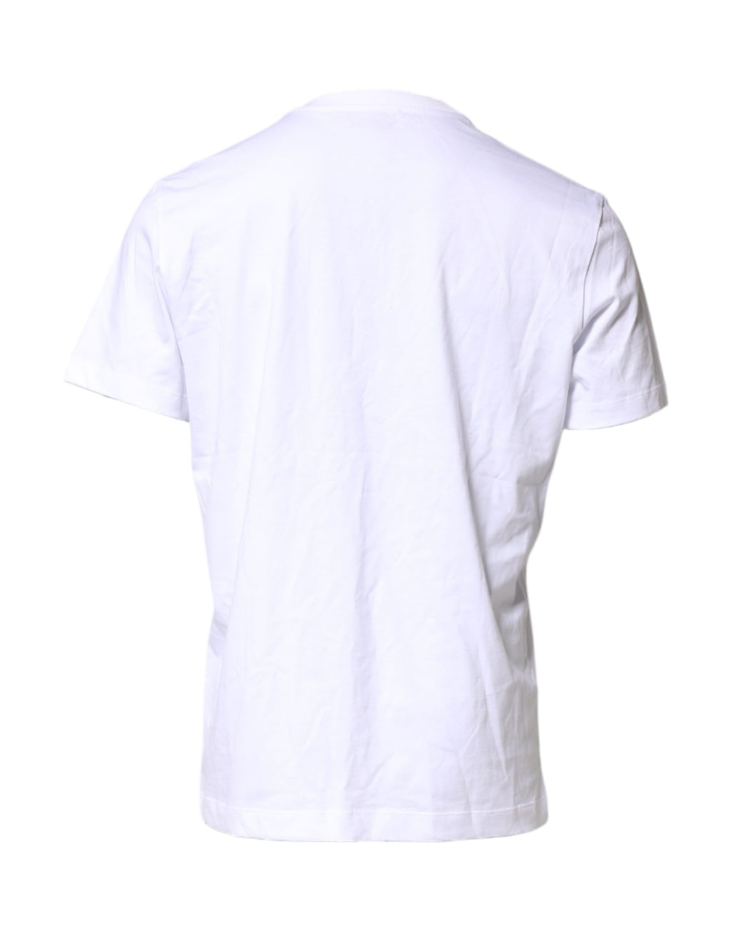 Dolce & Gabbana Weißes Baumwoll-T-Shirt für Herren mit DG-Logo-Stickerei