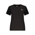 Guess Jeans Schwarzes Baumwoll-T-Shirt für Damen