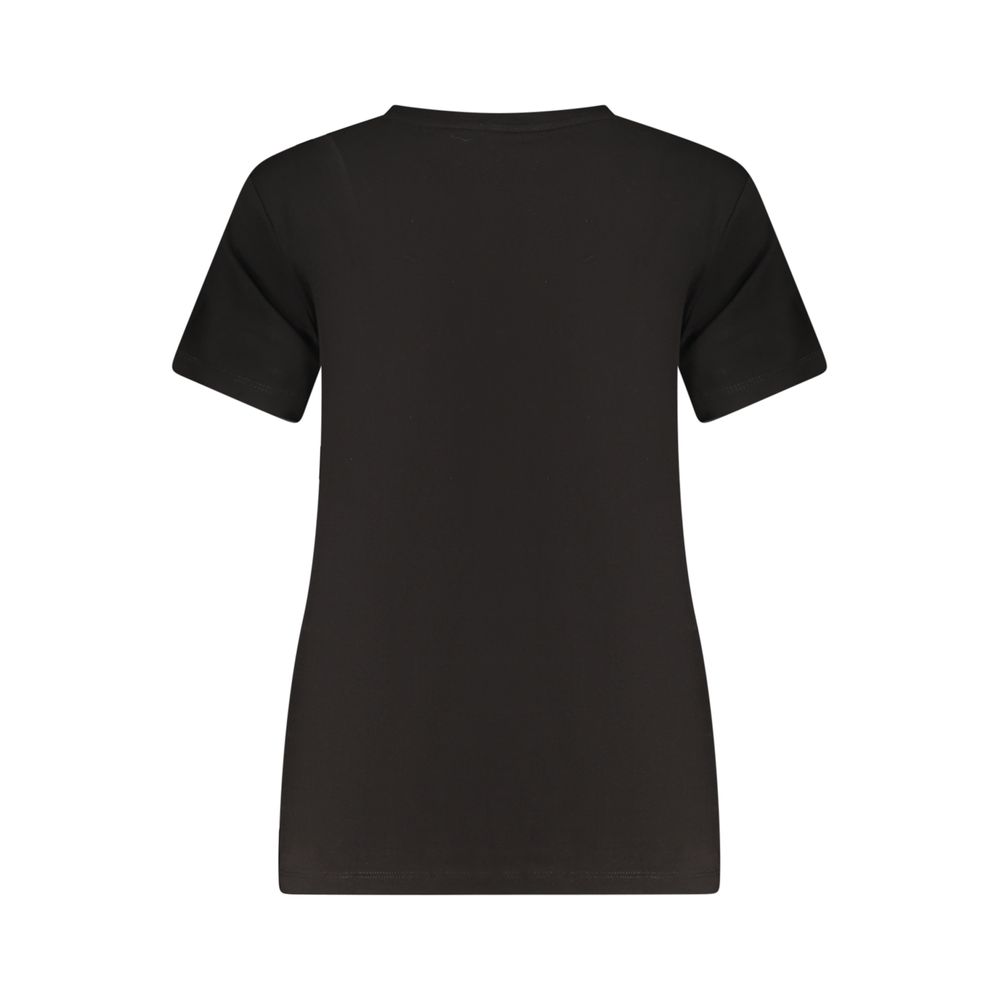 Guess Jeans Schwarzes Baumwoll-T-Shirt für Damen