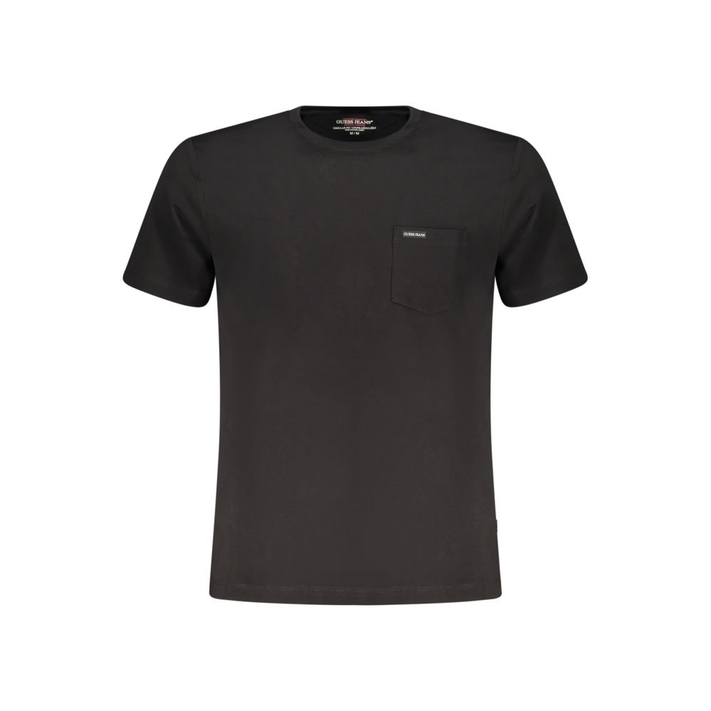 Guess Jeans Schwarzes Herren-T-Shirt aus Bio-Baumwolle