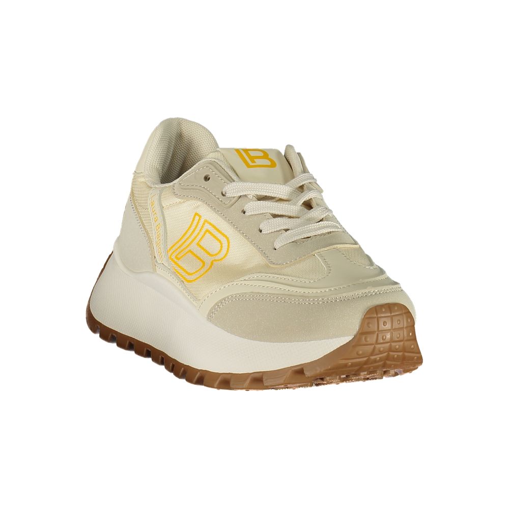Laura Biagiotti Damen Sneaker aus Beige Polyurethan
