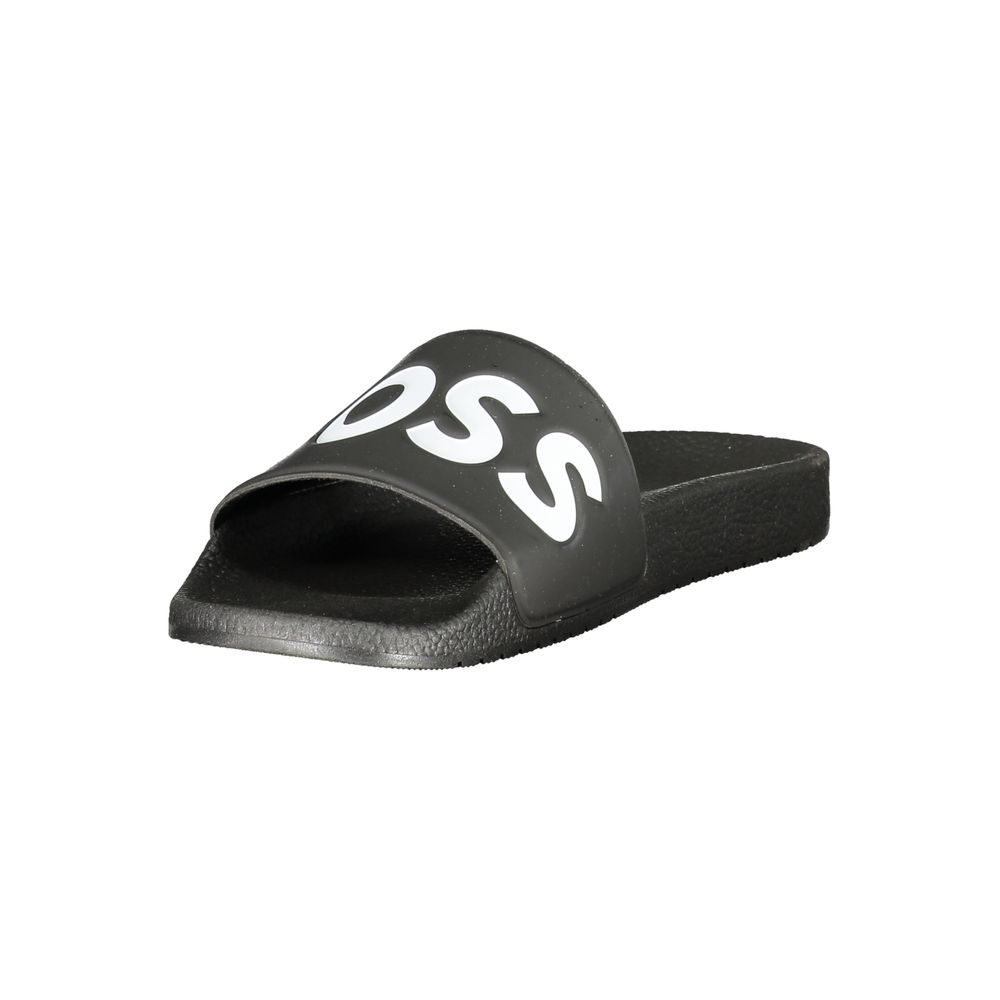 Hugo Boss Schwarze Herren-Slipper aus Polyurethan