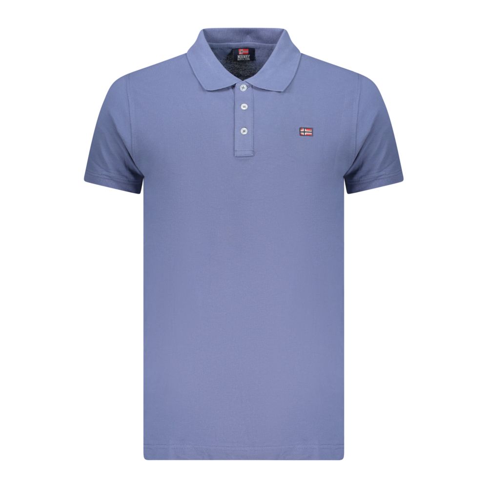 Norway 1963 Blaues Baumwoll-Poloshirt für Herren