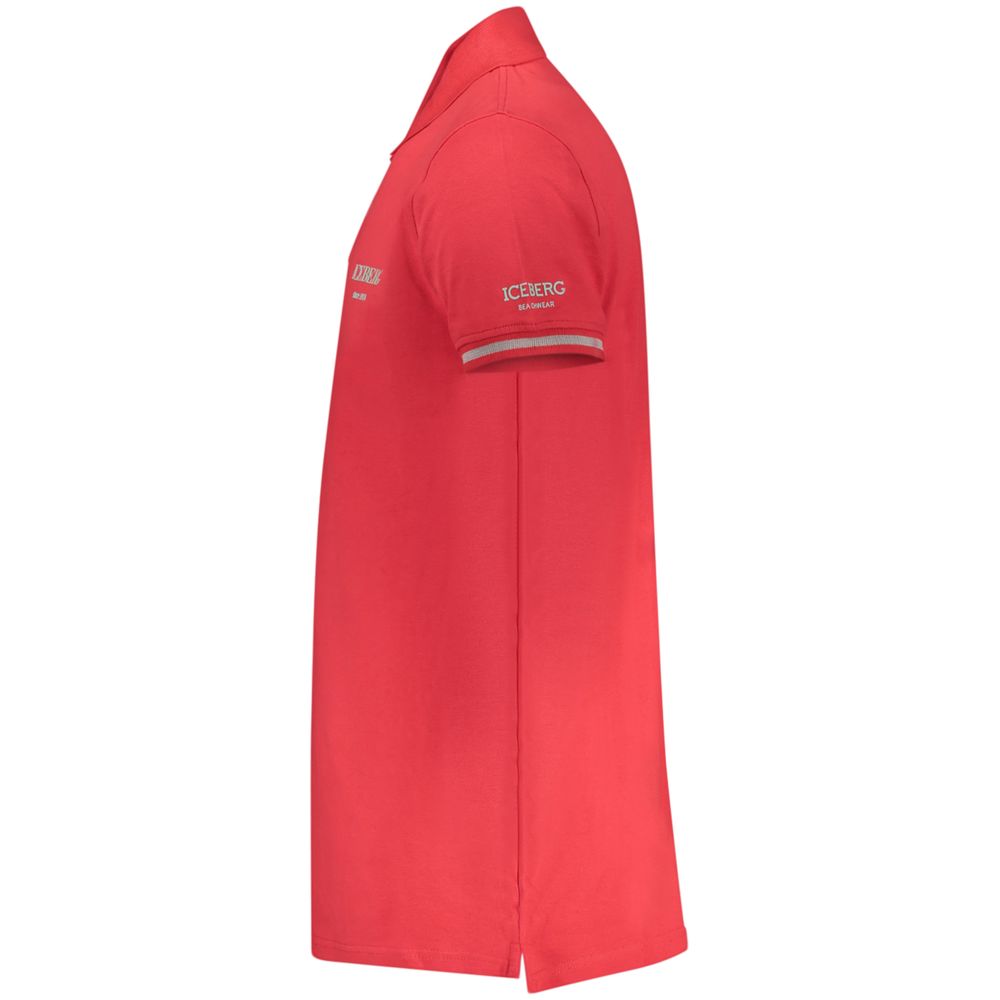 Iceberg Rotes Baumwoll-Poloshirt für Herren