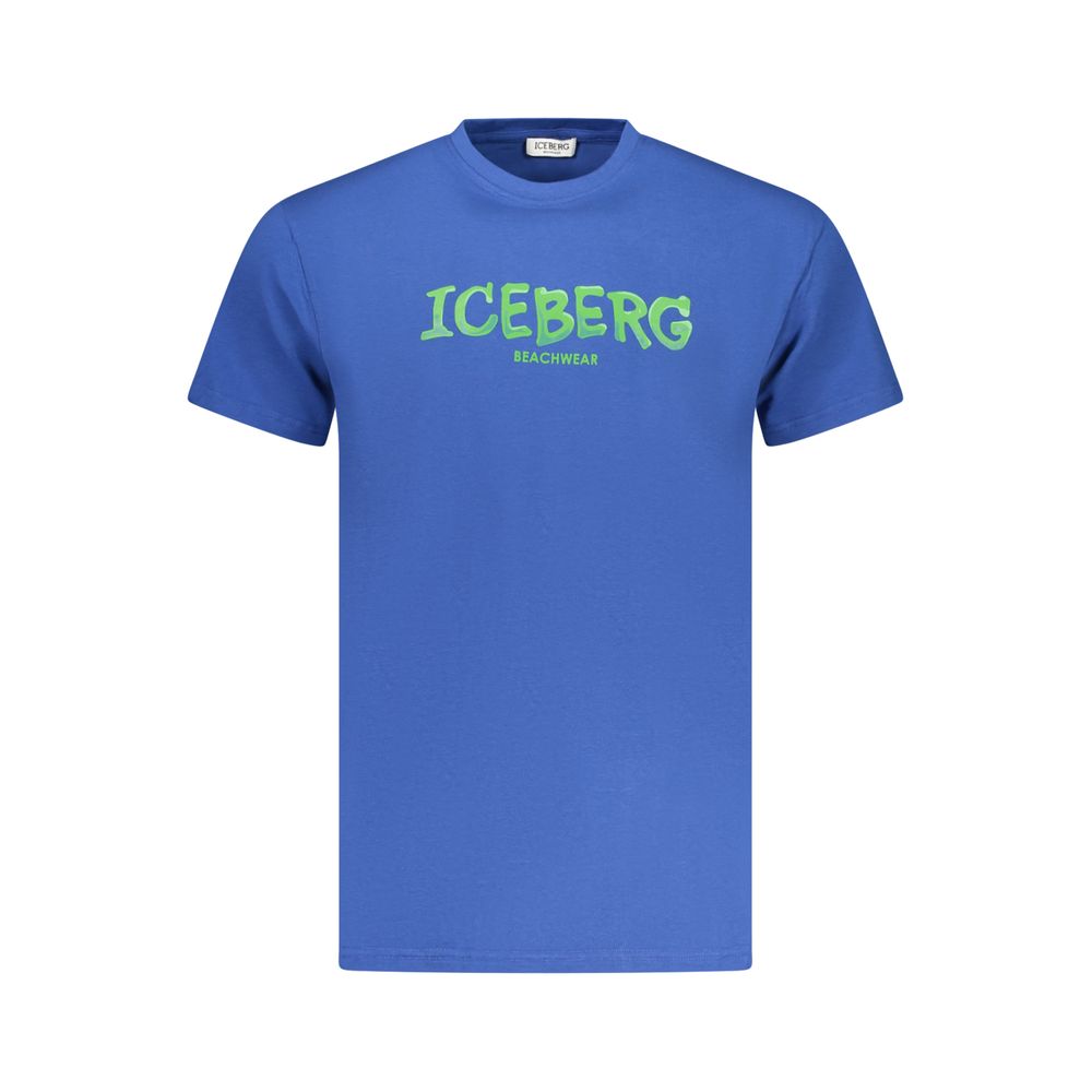 Iceberg Blaues Baumwoll-T-Shirt für Herren