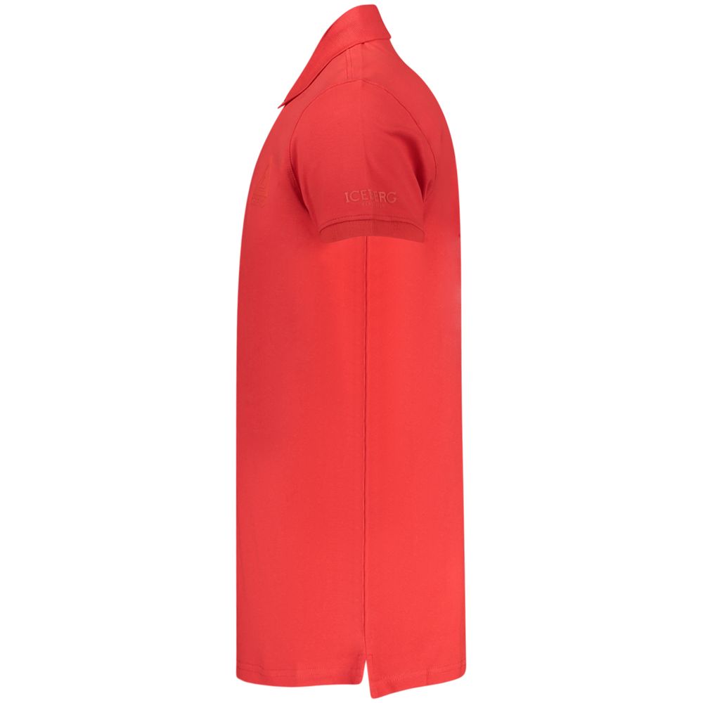 Iceberg Rotes Baumwoll-Poloshirt für Herren