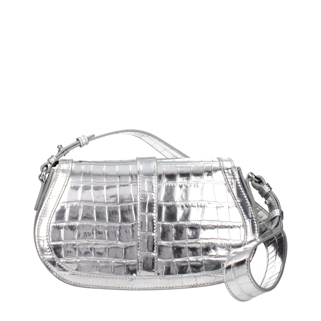 Versace Graue Leder Schultertasche