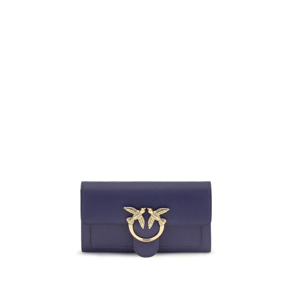 PINKO Schultertasche aus blauem Kalbsleder Bos Taurus