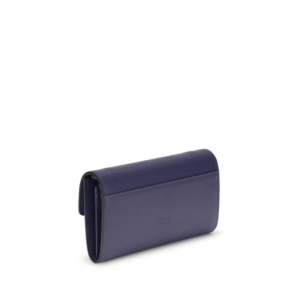 PINKO Schultertasche aus blauem Kalbsleder Bos Taurus