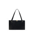 Versace Schwarze Kalbsleder Bos Taurus Schultertasche