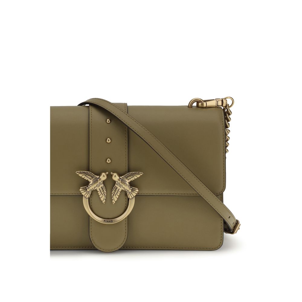 PINKO Bicolor Calf Leather Bos Taurus Schultertasche