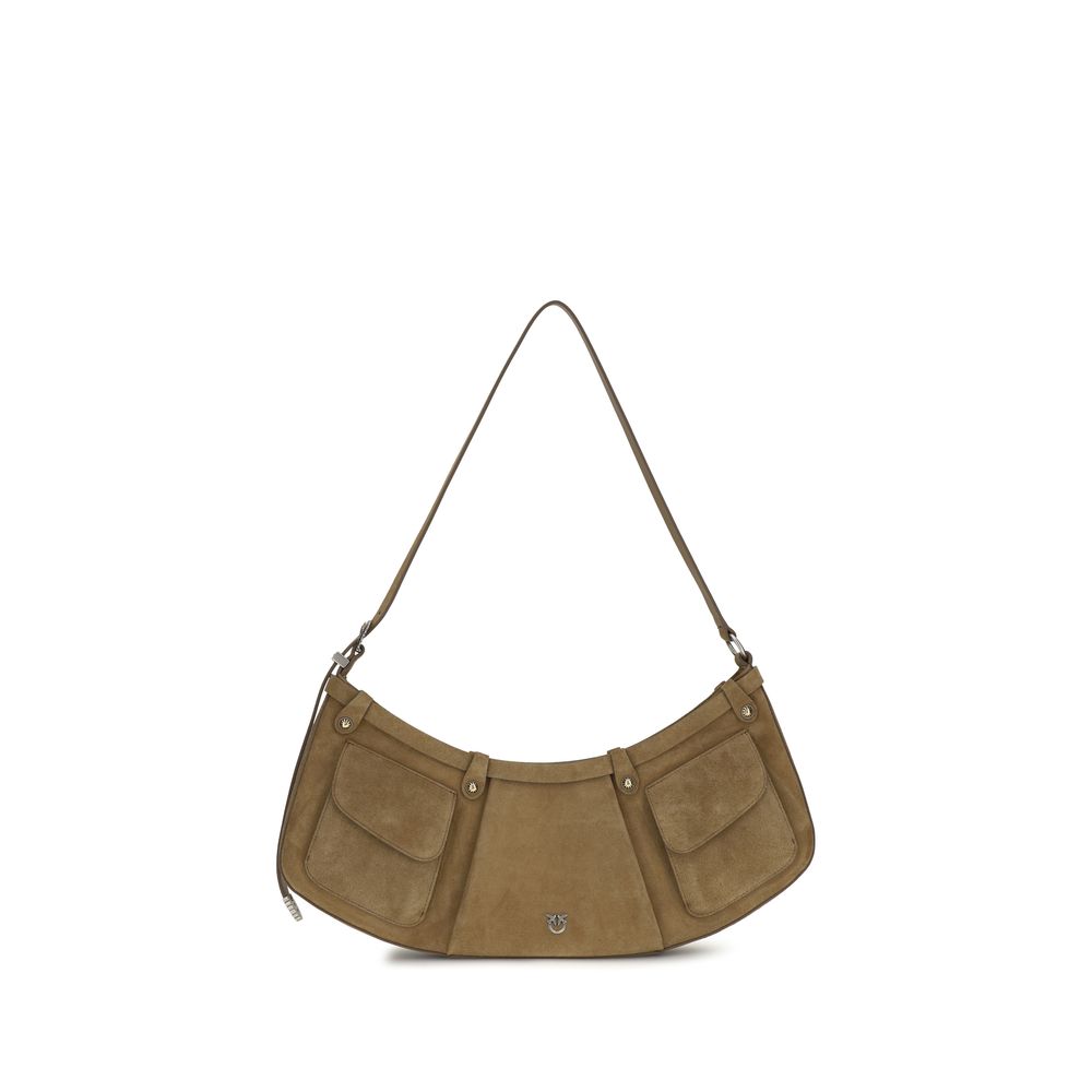 PINKO Beige Kalbsleder Bos Taurus Umhängetasche
