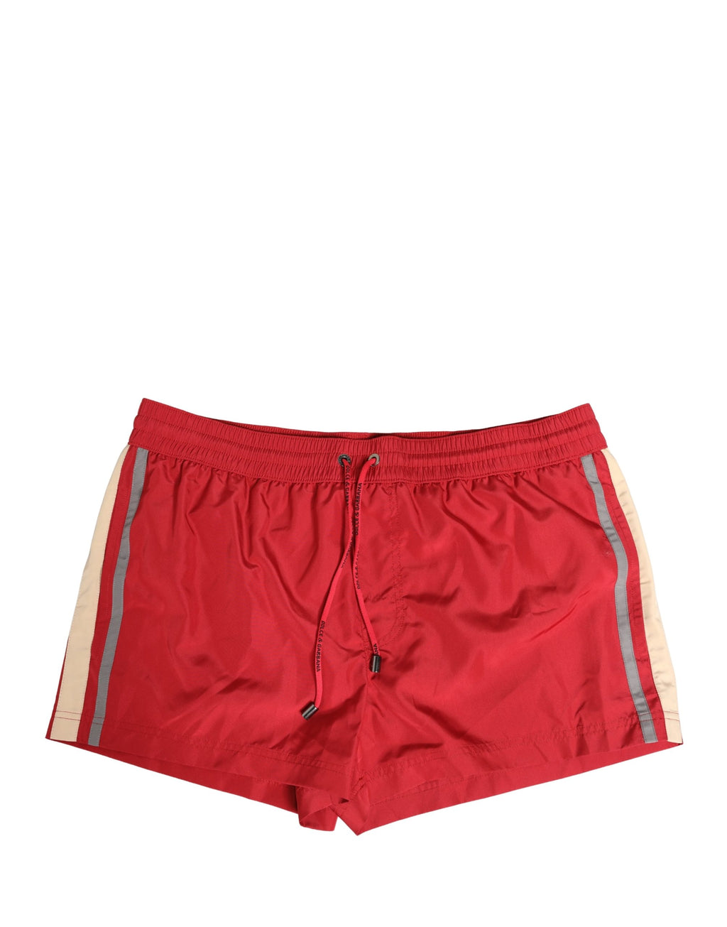 Dolce & Gabbana Rote Herren-Badeshorts aus Polyester mit Kordelzug