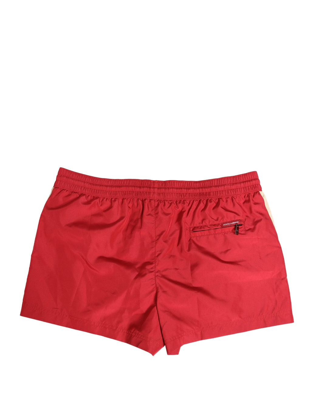Dolce & Gabbana Rote Herren-Badeshorts aus Polyester mit Kordelzug