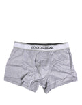 Dolce & Gabbana Graue Baumwoll-Boxershorts für Herren mit Logo