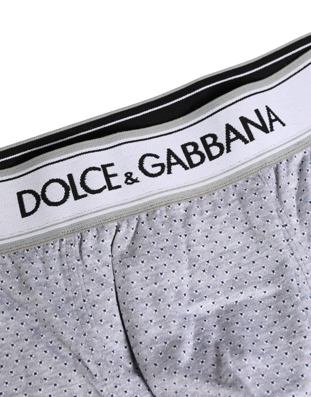 Dolce & Gabbana Graue Baumwoll-Boxershorts für Herren mit Logo