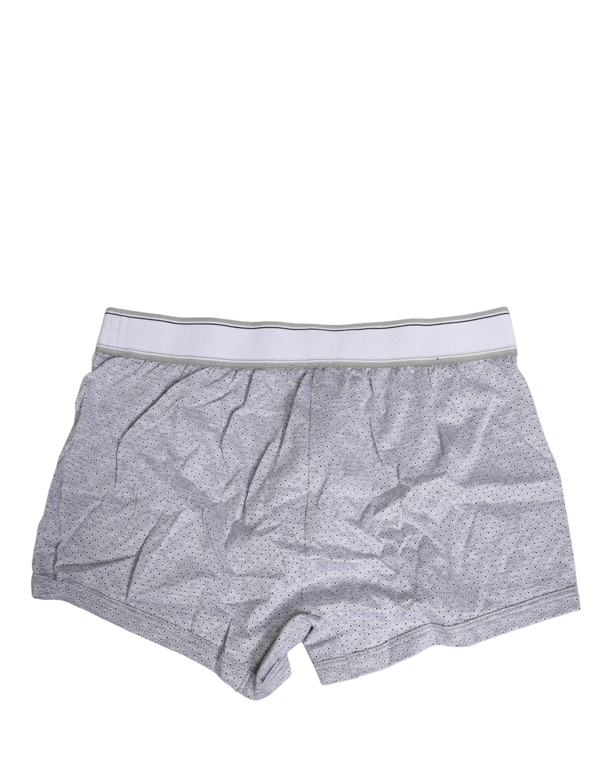 Dolce & Gabbana Graue Baumwoll-Boxershorts für Herren mit Logo