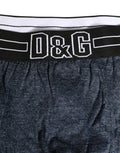 Dolce & Gabbana Dunkelblaue Baumwoll-Boxershorts mit Logo