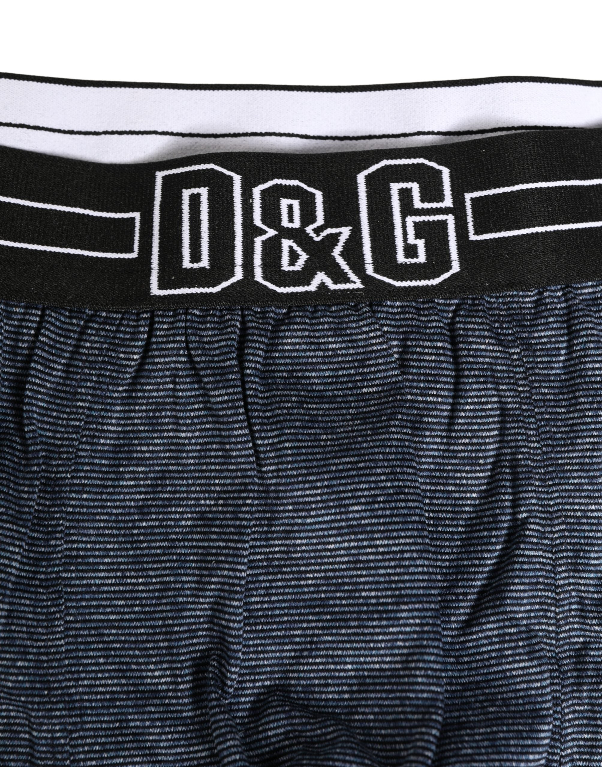 Dolce & Gabbana Dunkelblaue Baumwoll-Boxershorts mit Logo