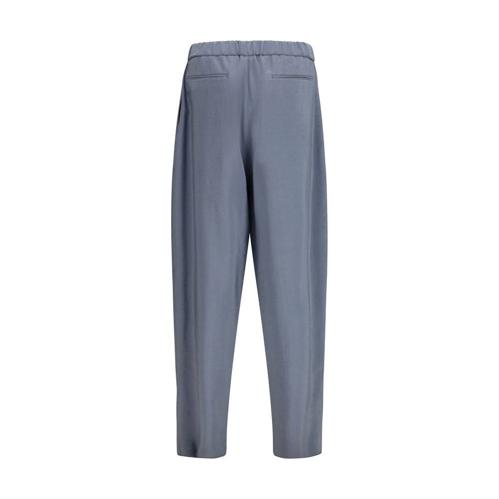 Giorgio Armani Graue Seiden-Freizeithose