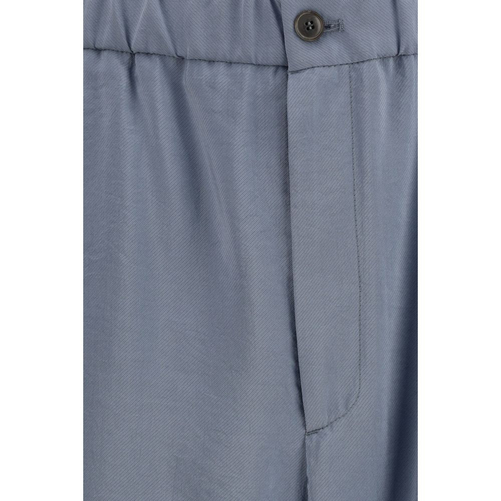 Giorgio Armani Graue Seiden-Freizeithose