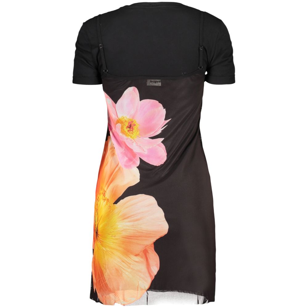 Desigual Schwarzes Baumwoll-Freizeitkleid