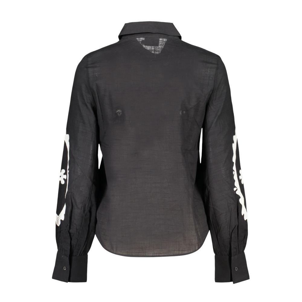 Desigual Black Patterned Cotton Shirt