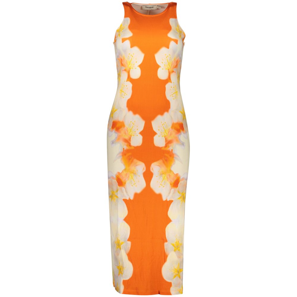Desigual Orange Elastane Casual Dress