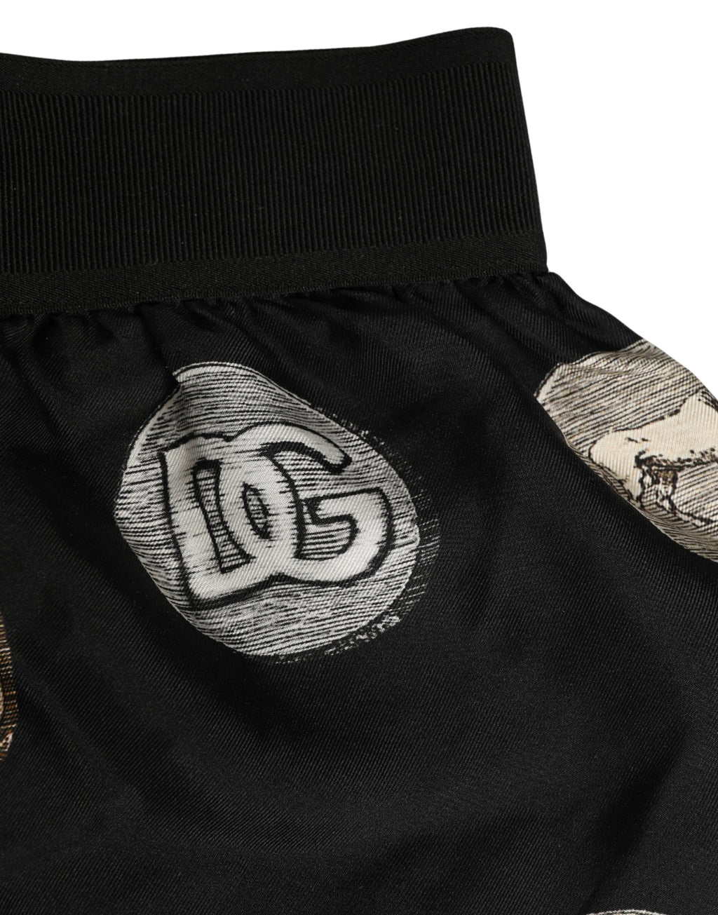 Dolce & Gabbana Schwarze Boxershorts mit Print antiker Münzen