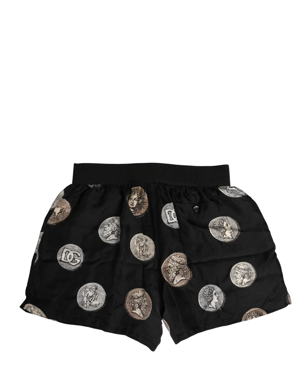 Dolce & Gabbana Schwarze Boxershorts mit Print antiker Münzen