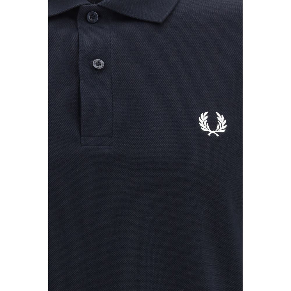 Fred Perry Blaues Baumwoll-Polohemd