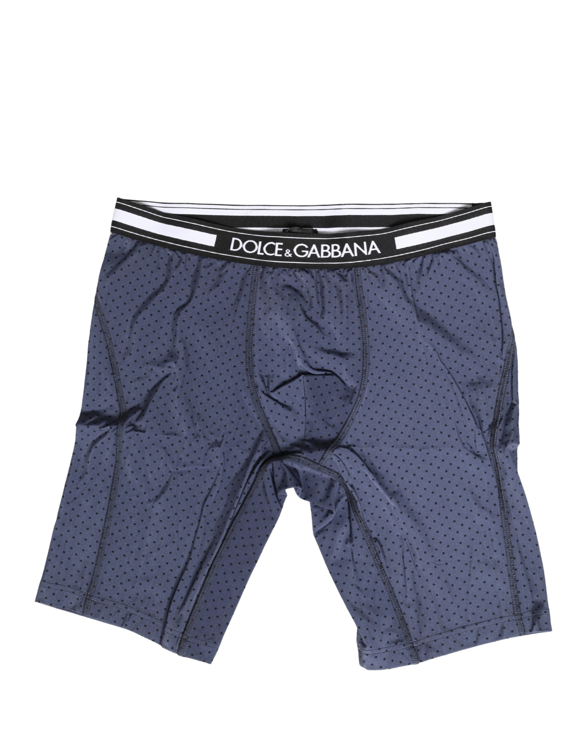Dolce & Gabbana Dunkelblaue Radlerhose mit Tupfenmuster für Herren