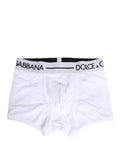 Dolce & Gabbana Weiße Boxer-Unterhose mit Logo-Bund