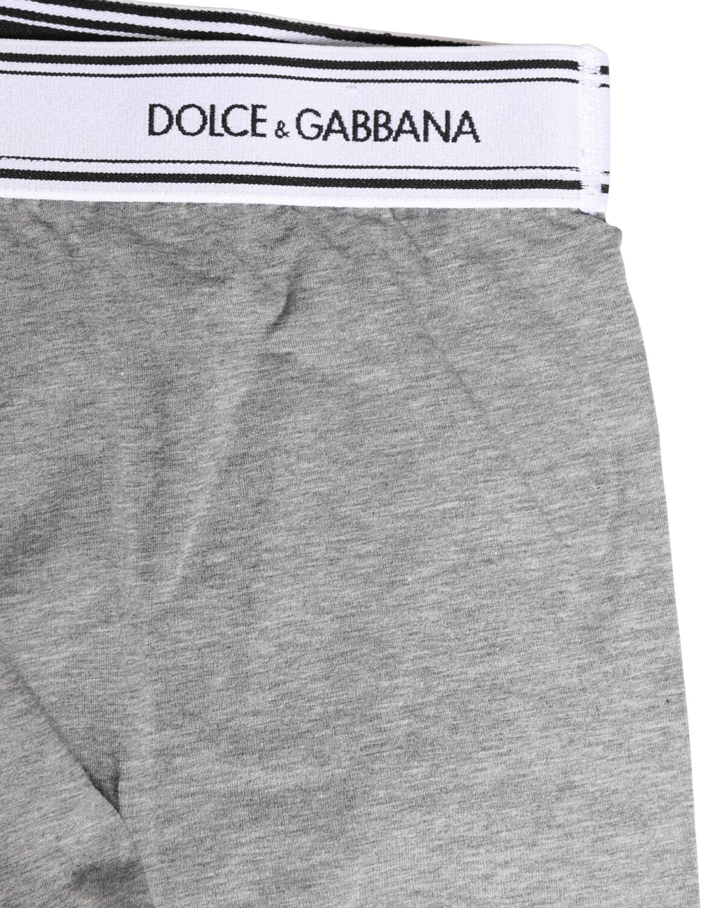Dolce & Gabbana Graue Herren-Boxershorts aus Baumwolle mit Logo-Bund