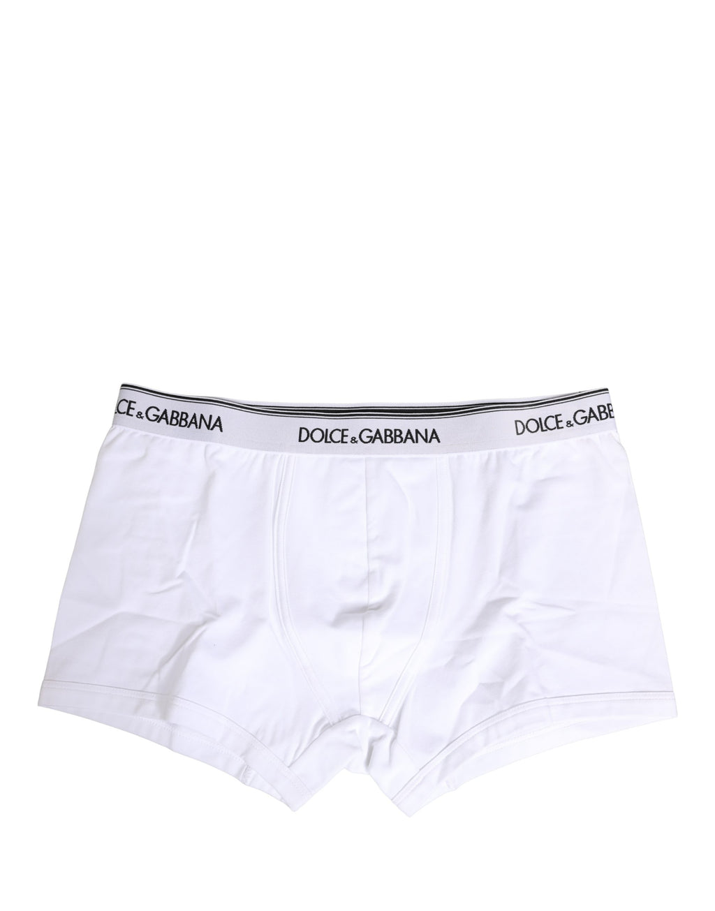 Dolce & Gabbana Weiße Baumwoll-Boxershorts mit Logo-Bund