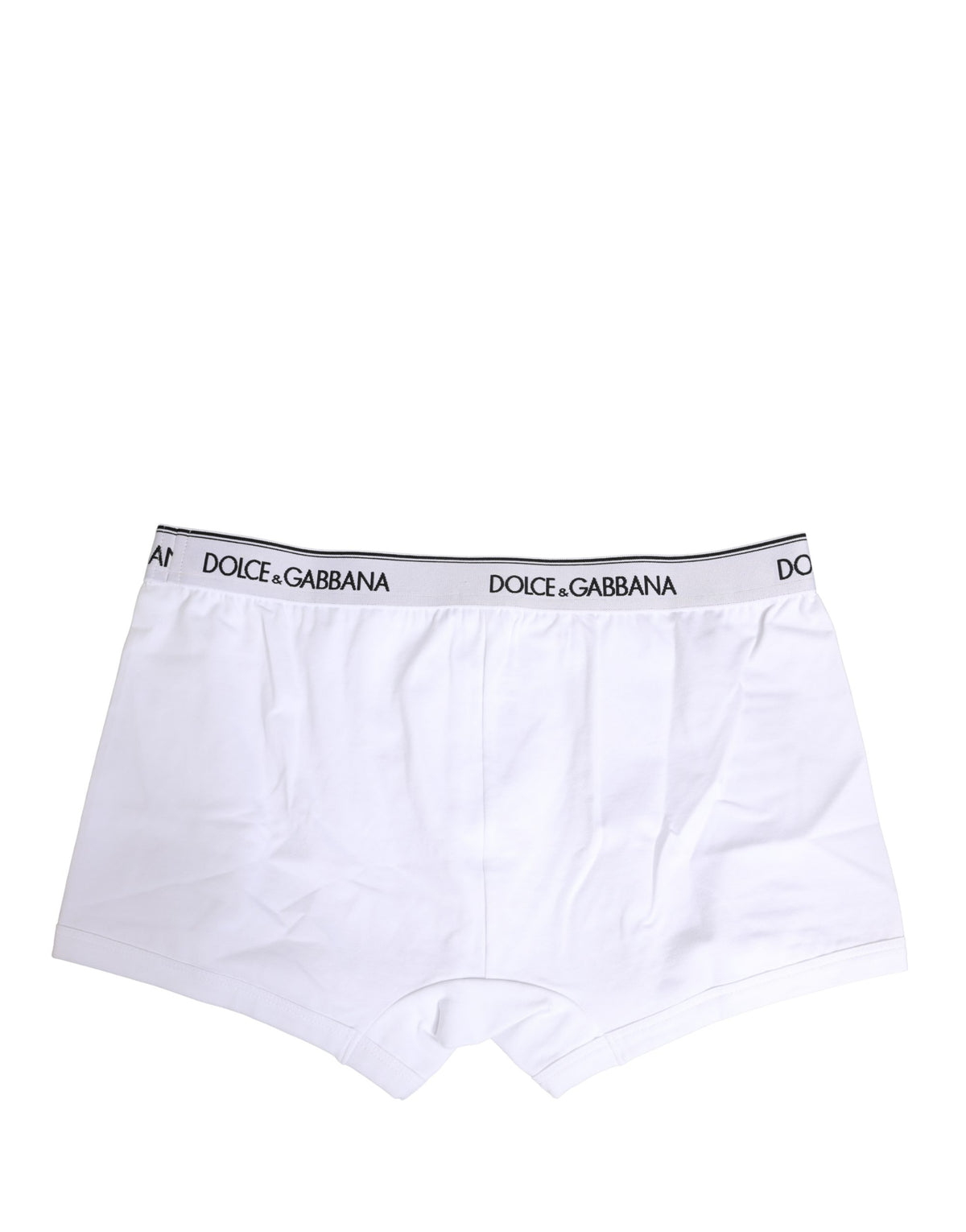 Dolce & Gabbana Weiße Baumwoll-Boxershorts mit Logo-Bund
