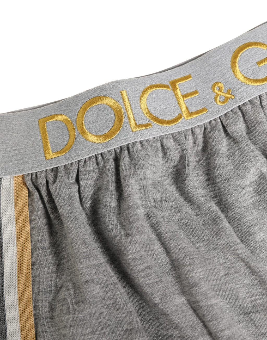 Dolce & Gabbana Graue Herren-Boxershorts aus Baumwolle mit Logo-Bund