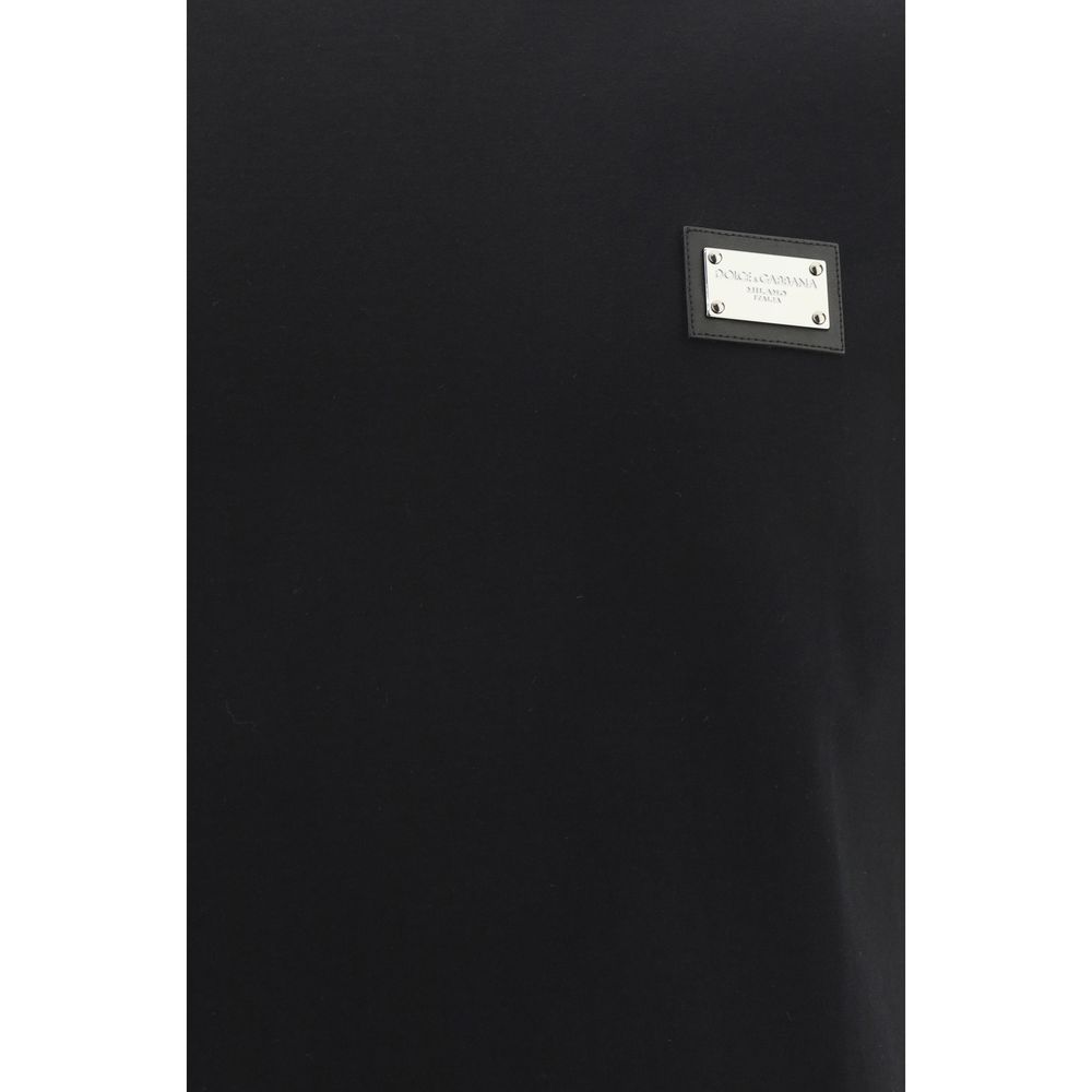 Dolce & Gabbana Schwarzes Baumwoll-T-Shirt