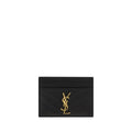 Saint Laurent Schwarzes Kalbsleder Bos Taurus Portemonnaie